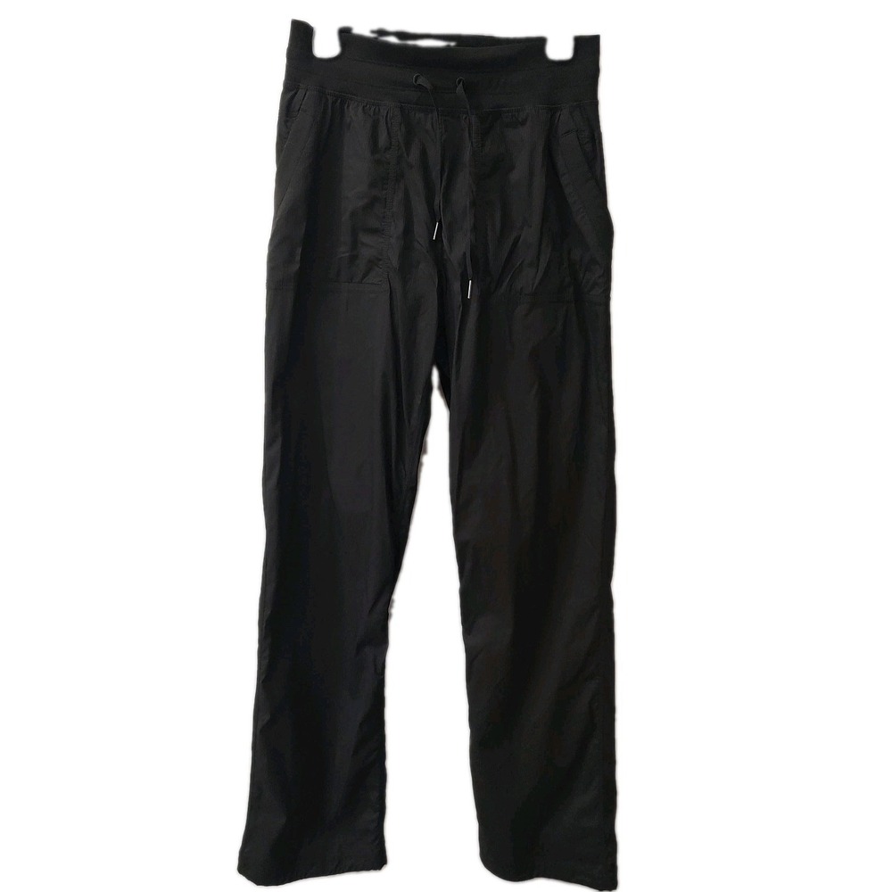 American Tall Flare Pants Women Sz Medium Black High Rise Pockets Rip Stop 33"
